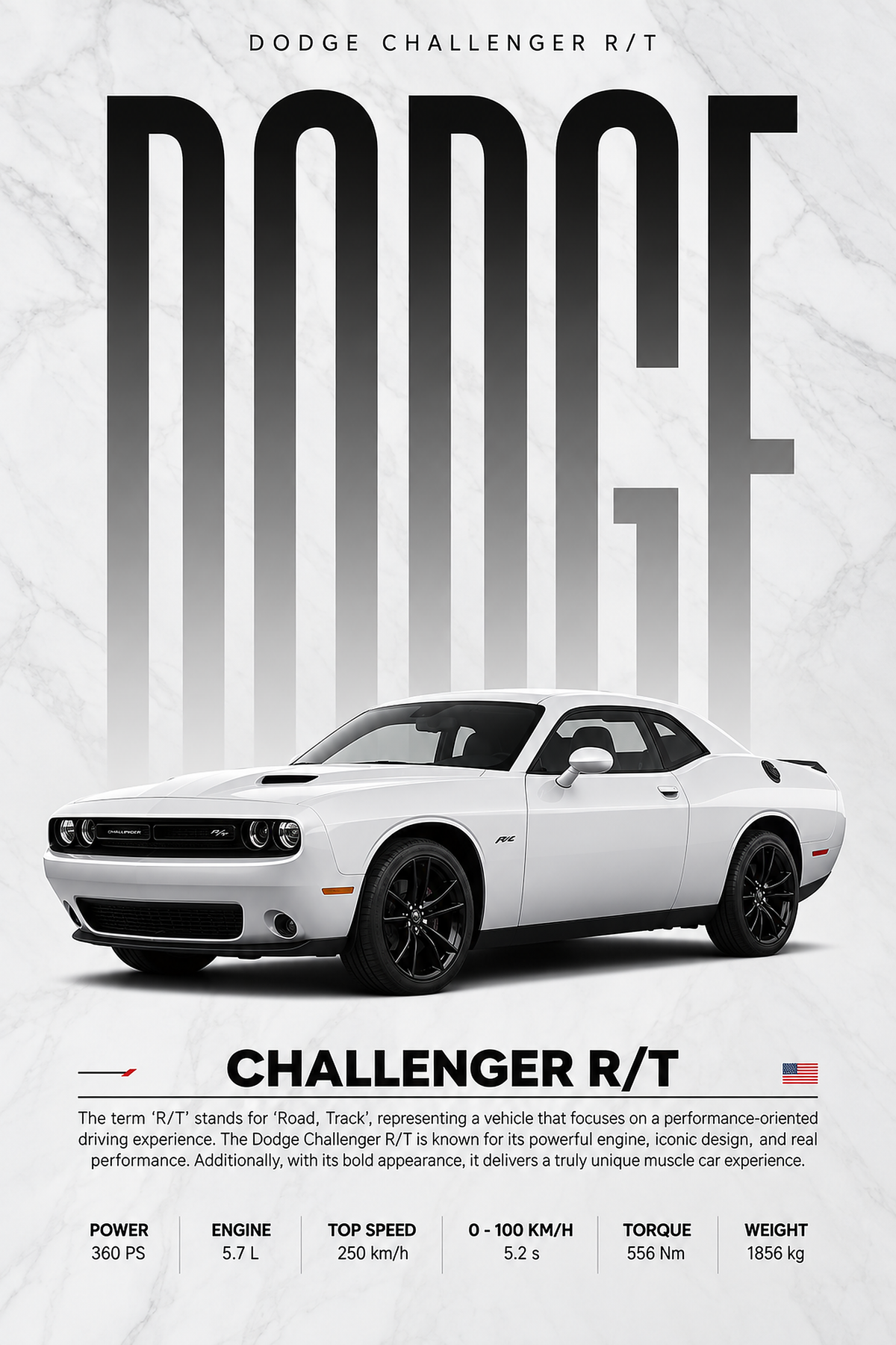 Affiche Dodge Challenger R/T MURÉA, visuel seul