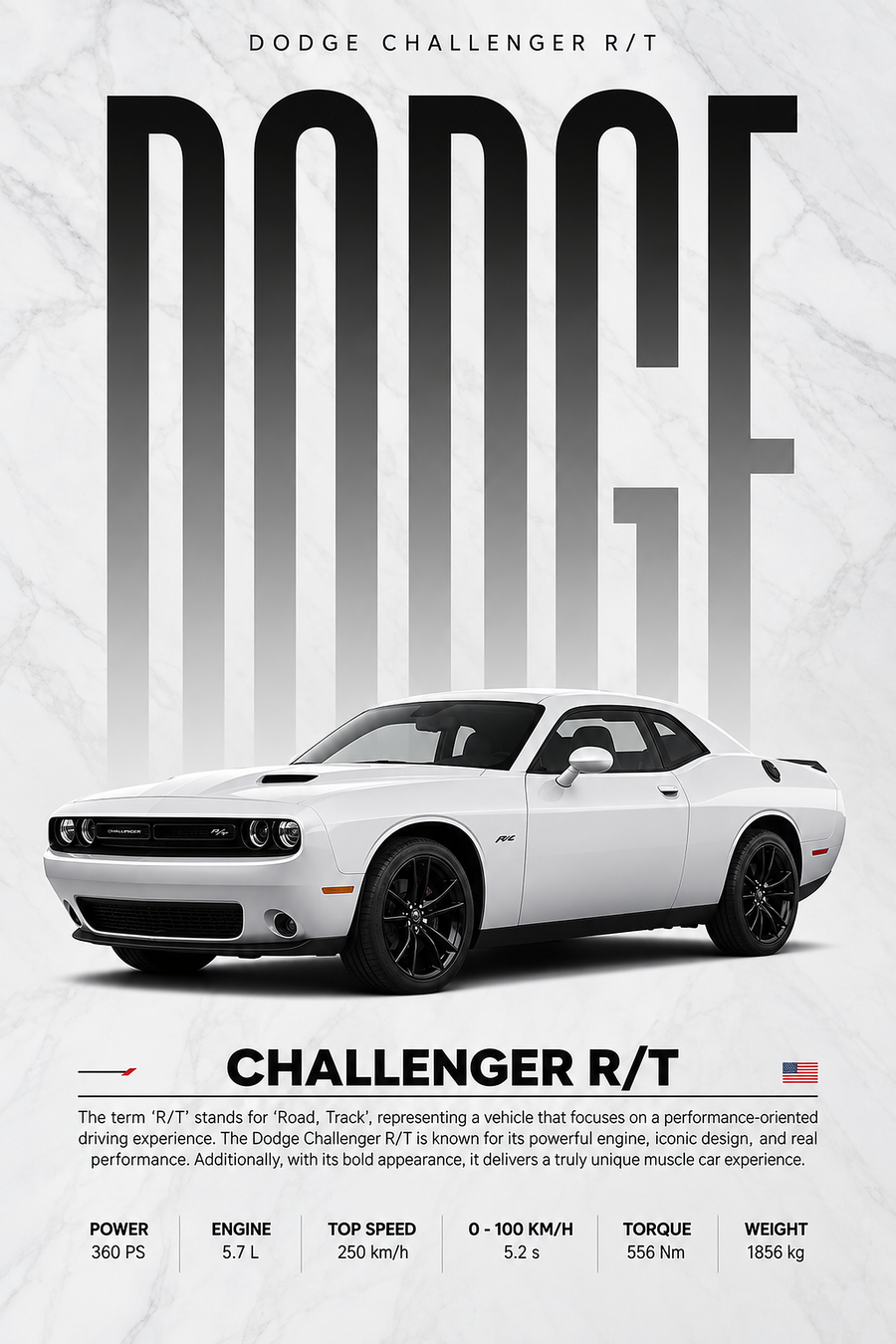 Poster Dodge Challenger R/T — 20 × 30 cm